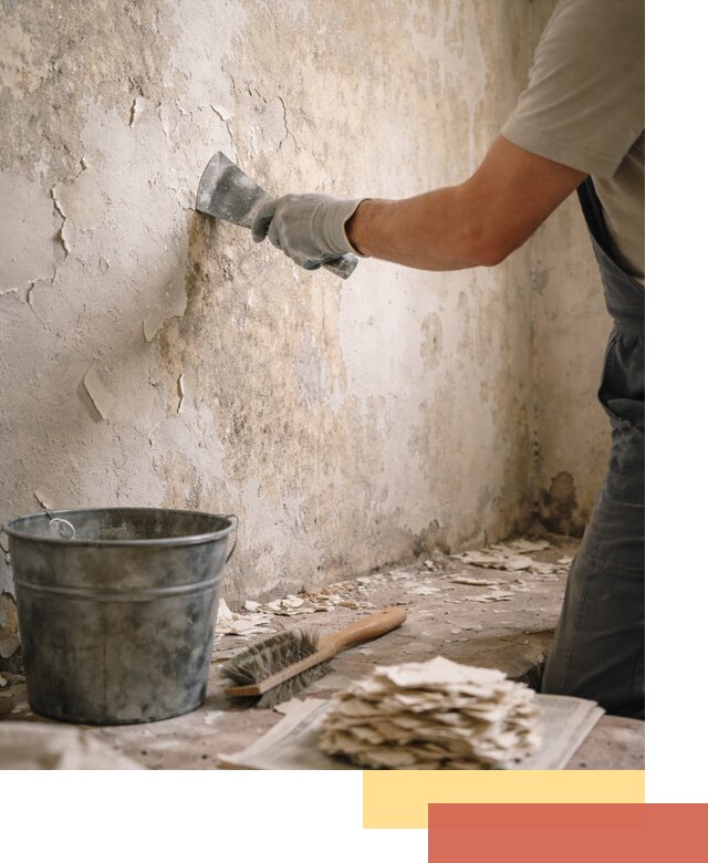 Удаление старой краски со стен в Рославле качественно и быстро