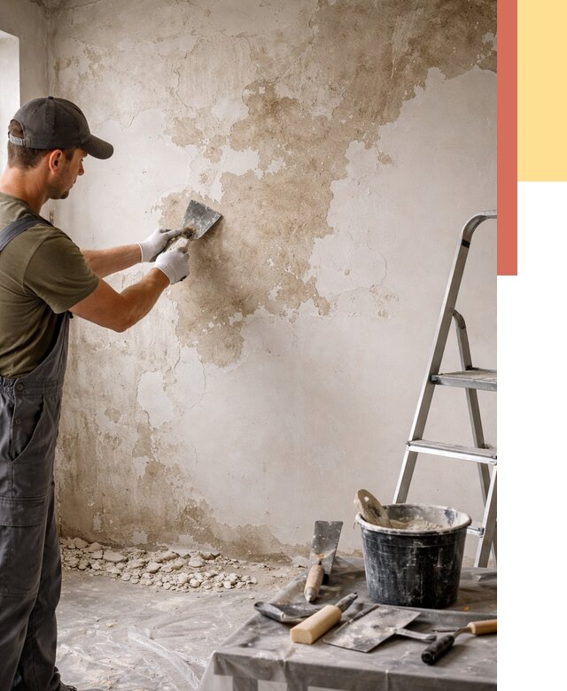 Снятие старой шпаклевки в Рославле от 1901 руб. — быстро и недорого | ОТДЕЛОЧНИК-Рлв