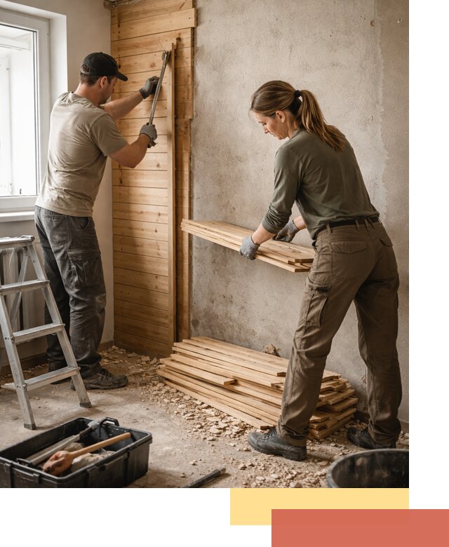 Демонтаж вагонки со стен в Рославле — профессиональный демонтаж