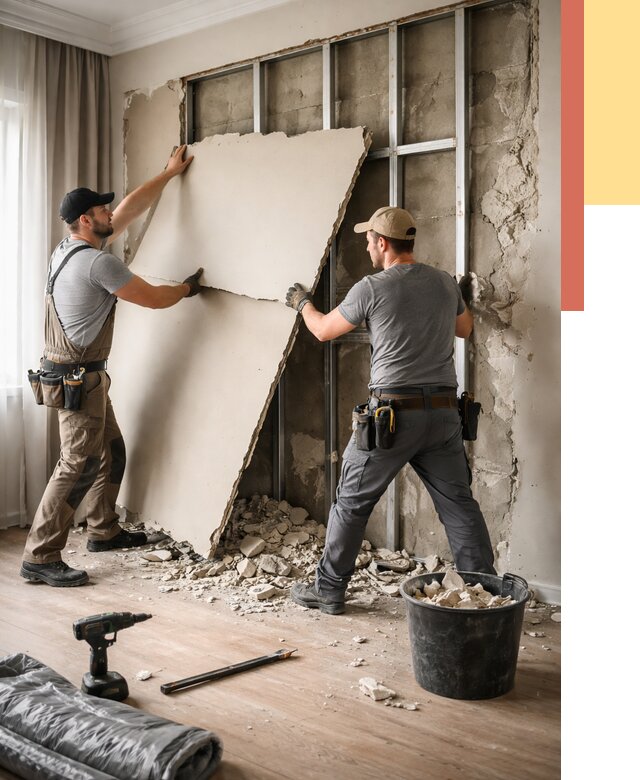 Демонтаж гипсокартона со стен в Рославле от 360 руб. — услуги демонтажа | ОТДЕЛОЧНИК-Рлв