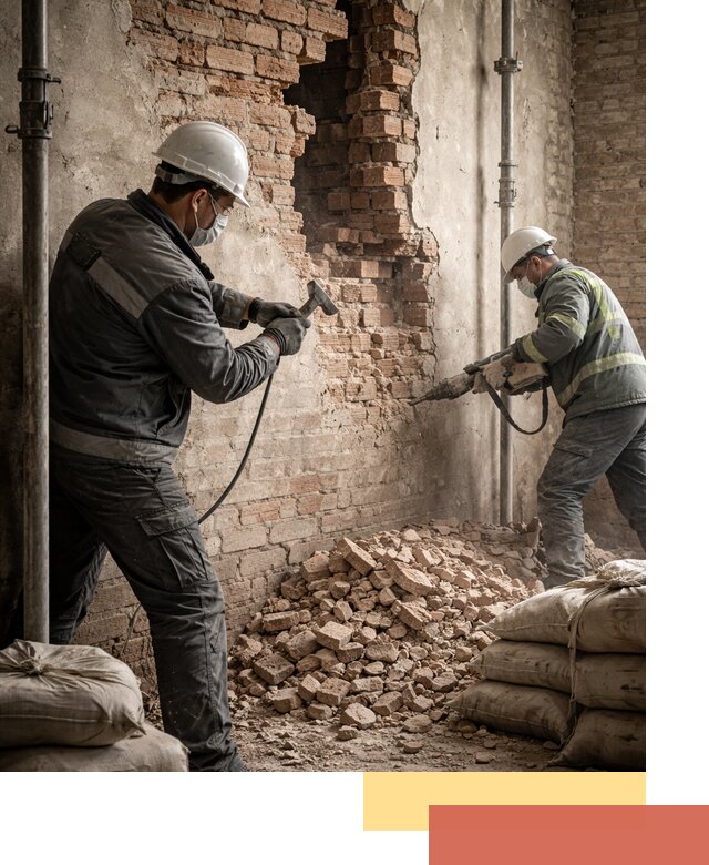 Демонтаж кирпичных стен в Рославле быстро и безопасно