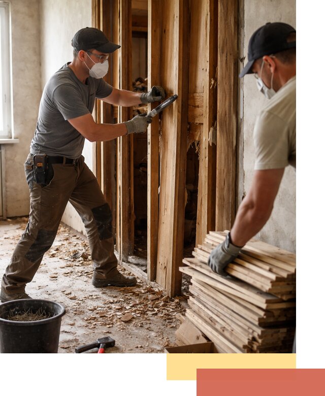 Демонтаж деревянных перегородок в Рославле быстро и аккуратно