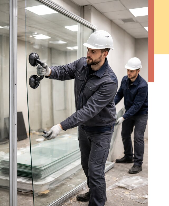 Демонтаж стеклянных перегородок в Рославле от 3288 руб. — быстро и недорого | ОТДЕЛОЧНИК-Рлв