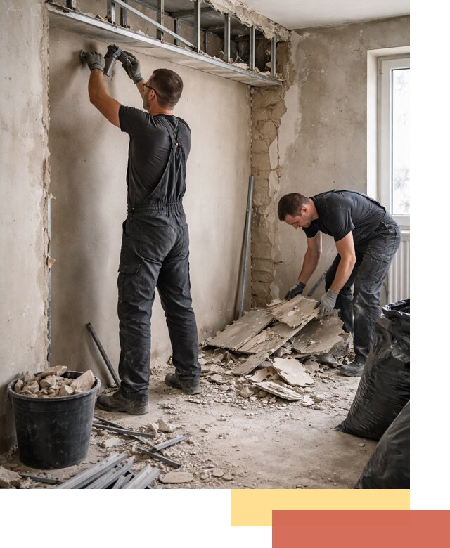 Демонтаж короба из гипсокартона в Рославле быстро и аккуратно