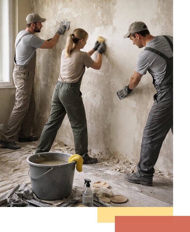 Очистка стен от клея и грунтовки в Рославле качественно и быстро