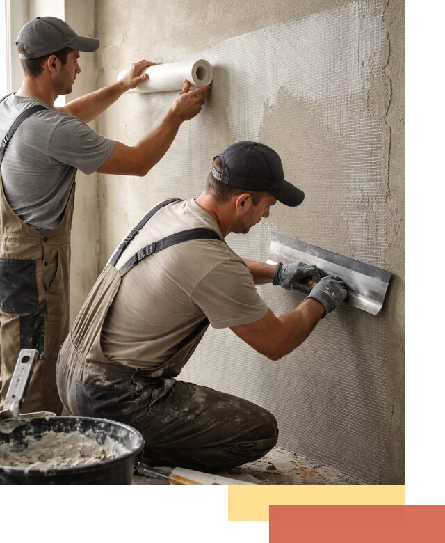 Армирование стен стеклосеткой в Рославле для прочной отделки