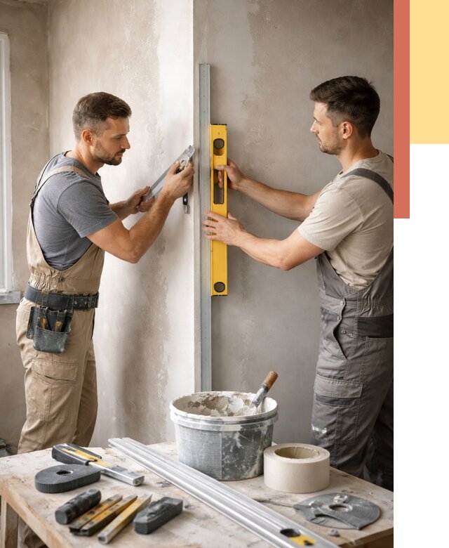 Выведение углов стен в Рославле от 1901 руб. быстро и недорого | ОТДЕЛОЧНИК-Рлв