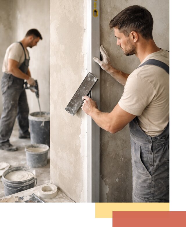 Выведение углов стен в Рославле: монтаж и оштукатуривание