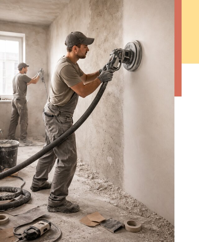 Шлифовка стен в Рославле от 1233 руб/м2 — быстро и недорого | ОТДЕЛОЧНИК-Рлв