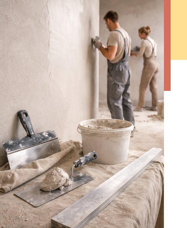 Штукатурка стен гипсовая в Рославле от 4624 руб/м2 — быстро и недорого | ОТДЕЛОЧНИК-Рлв