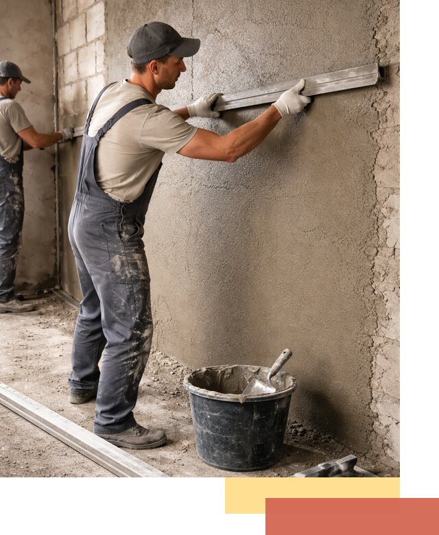 Штукатурка стен цементно-песчаная в Рославле профессионально