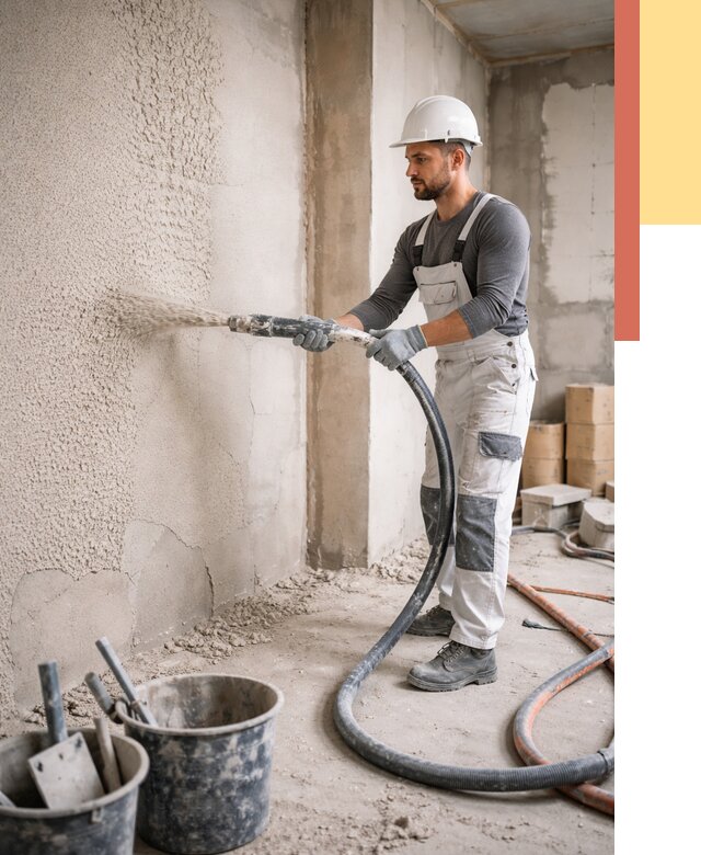 Машинная штукатурка стен в Рославле под ключ от 6679 руб./м2 | ОТДЕЛОЧНИК-Рлв