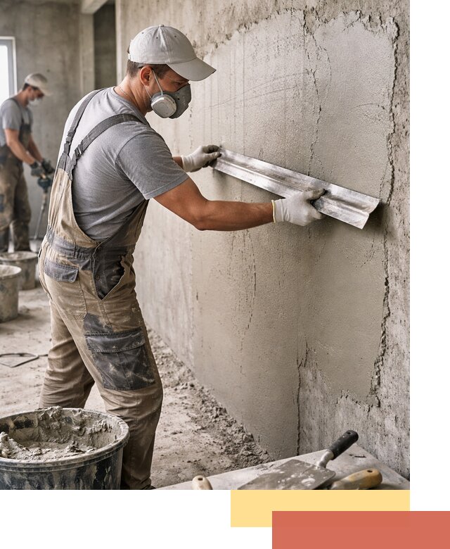 Штукатурка бетонных стен в Рославле качественно и долговечно