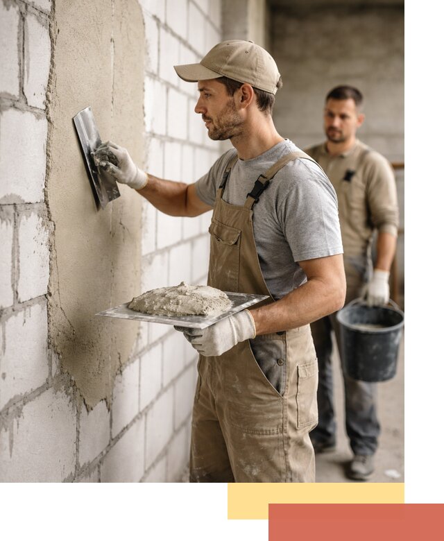 Штукатурка стен из газобетона в Рославле под ключ