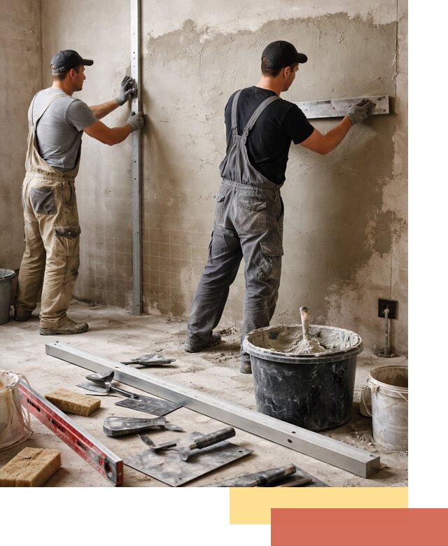 Профессиональная штукатурка стен под плитку в Рославле