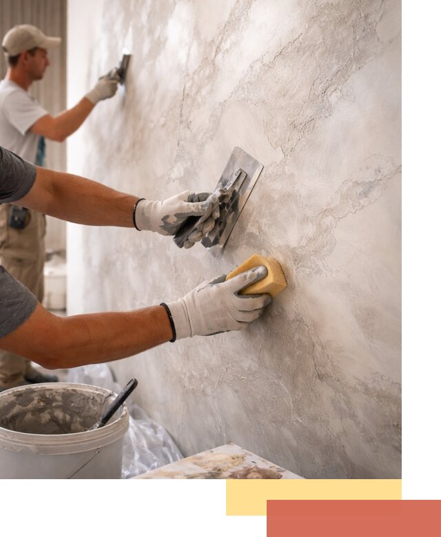 Декоративная штукатурка под мрамор в Рославле для стен и потолков