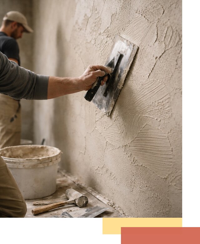 Фактурная штукатурка стен в Рославле — монтаж, отделка, реставрация