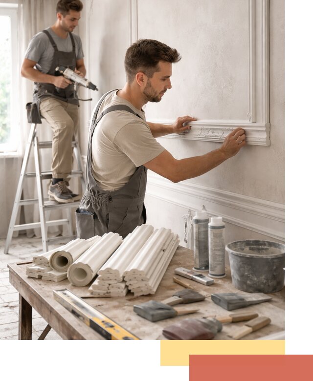 Монтаж лепнины на стены в Рославле профессионально и качественно