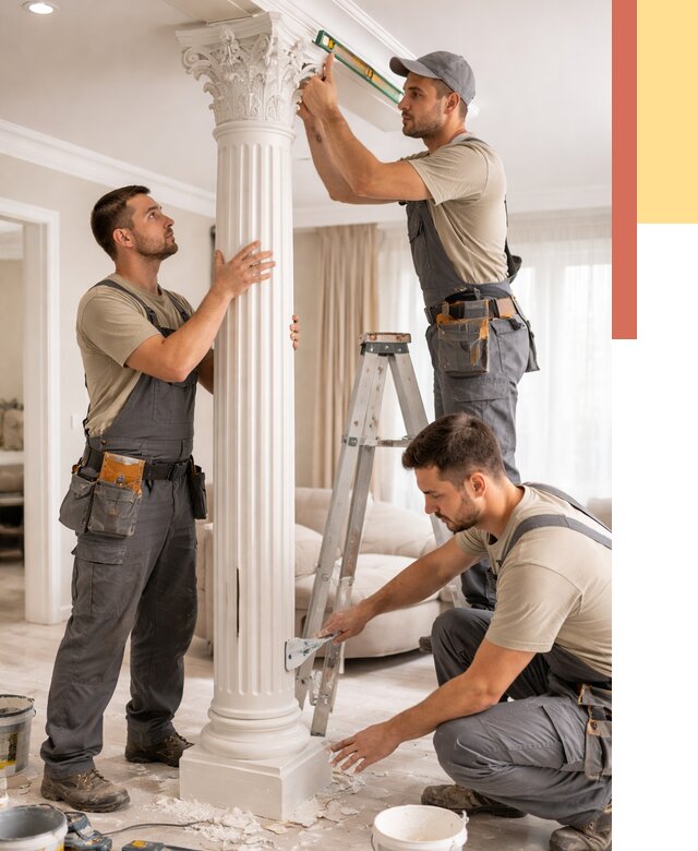 Установка декоративных колонн в Рославле от 12331 руб. под ключ | ОТДЕЛОЧНИК-Рлв