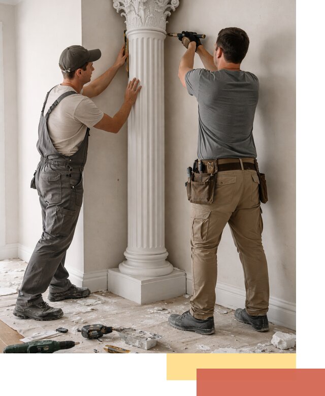 Установка декоративных колонн в Рославле под ключ