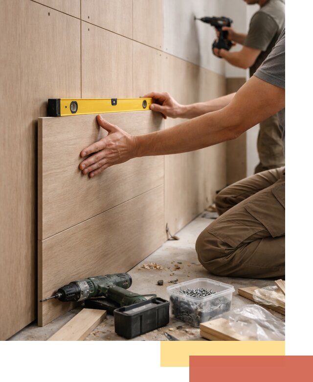 Профессиональный монтаж МДФ панелей на стены в Рославле