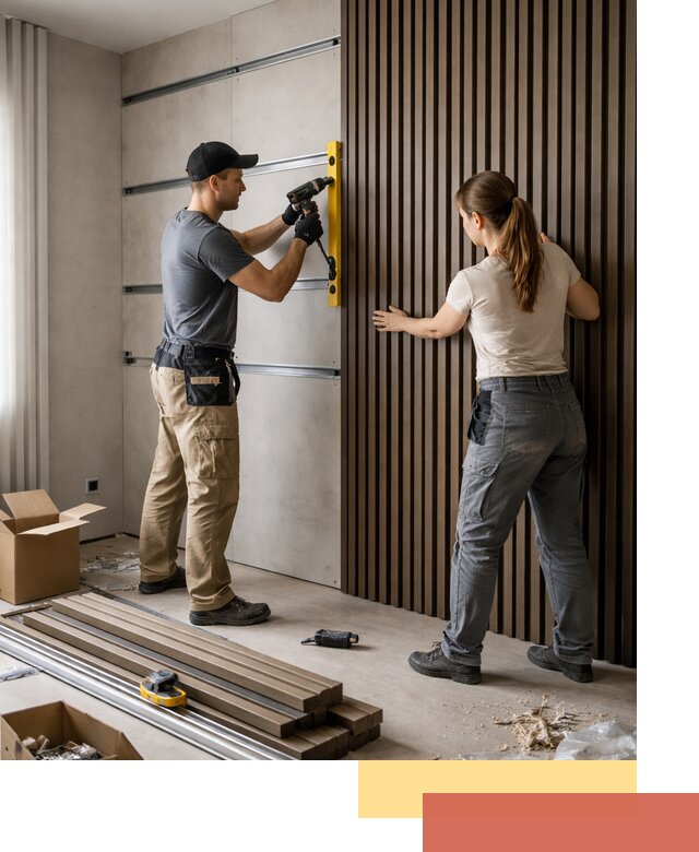 Монтаж реечных панелей на стены в Рославле