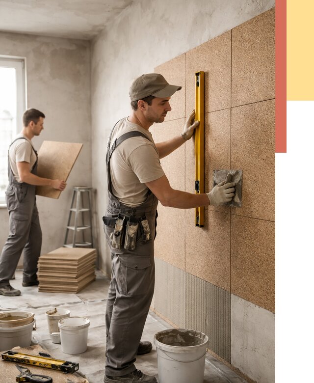 Монтаж пробковых панелей на стены в Рославле от 3597 руб. — ОТДЕЛОЧНИК-Рлв