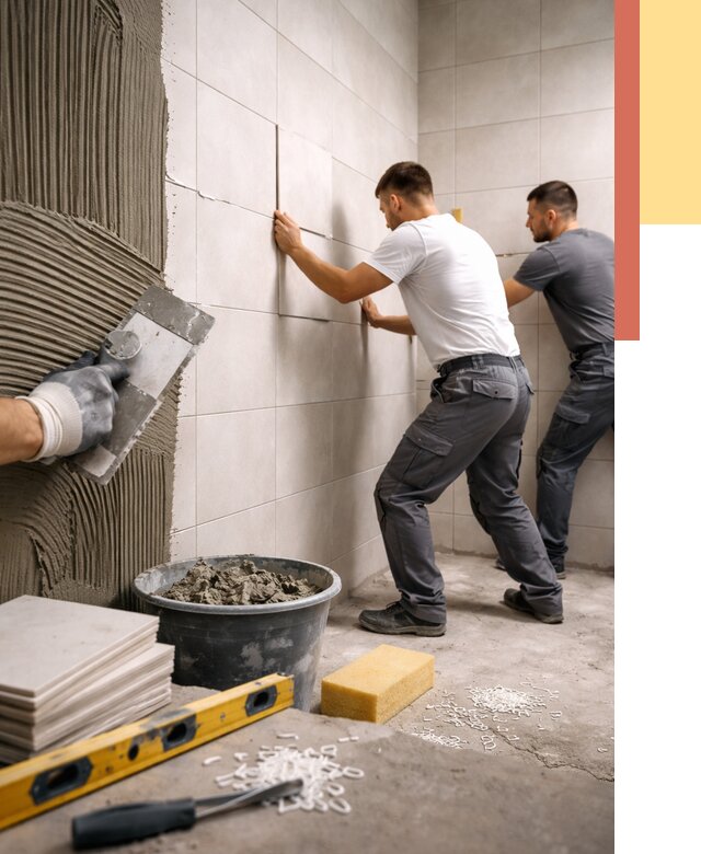 Укладка плитки на стены в Рославле от 873 руб. — качественно и недорого | ОТДЕЛОЧНИК-Рлв