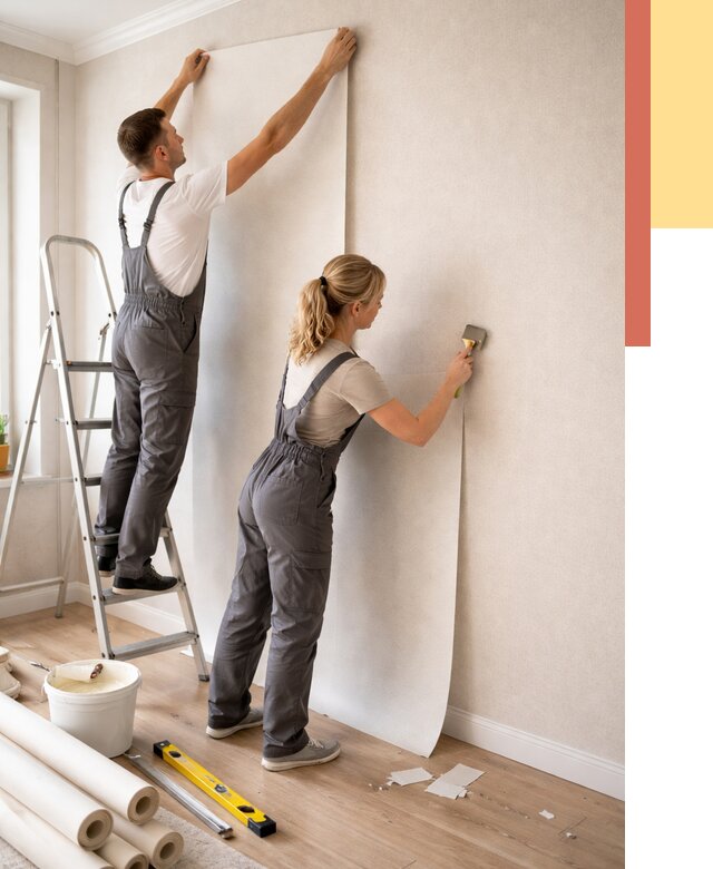 Поклейка флизелиновых обоев в Рославле от 6166 руб. | Быстро и недорого — ОТДЕЛОЧНИК-Рлв