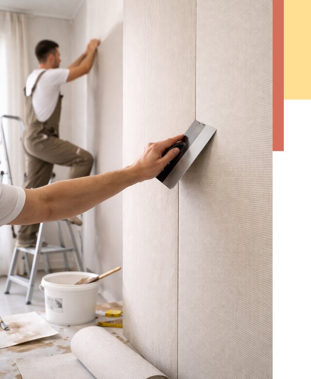 Поклейка текстильных обоев в Рославле от 4624 руб. под ключ | ОТДЕЛОЧНИК-Рлв