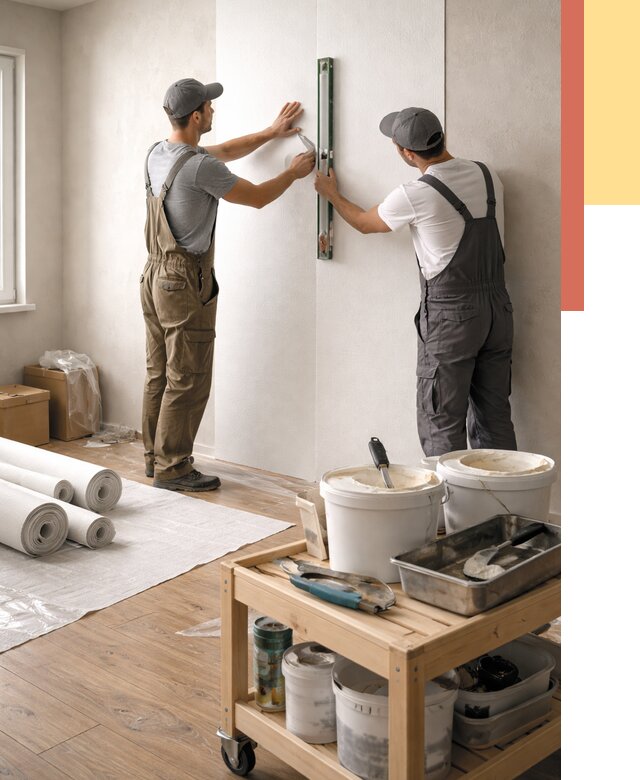 Поклейка стеклообоев в Рославле от 6679 руб. за м2 — быстро и недорого | ОТДЕЛОЧНИК-Рлв