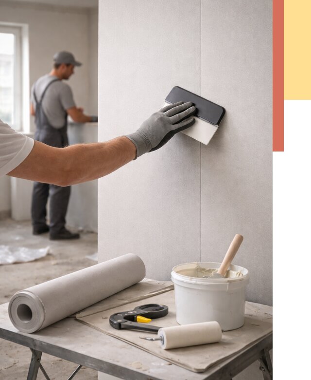 Поклейка обоев под покраску в Рославле от 3597 руб. за м2 | ОТДЕЛОЧНИК-Рлв