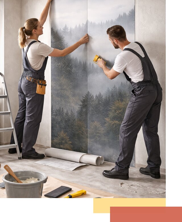 Поклейка фотообоев профессионально в Рославле под ключ