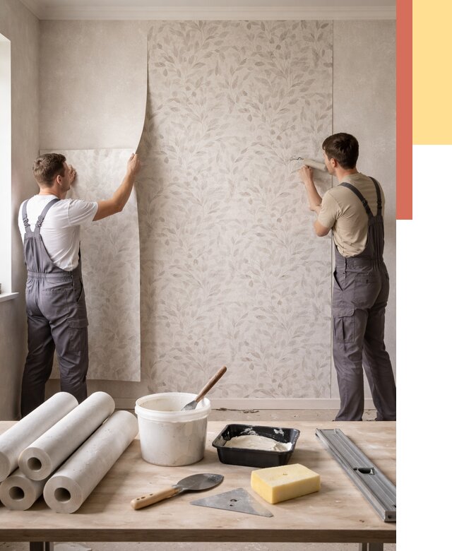 Поклейка обоев с подбором рисунка в Рославле от 3597 руб. | ОТДЕЛОЧНИК-Рлв - быстро и недорого