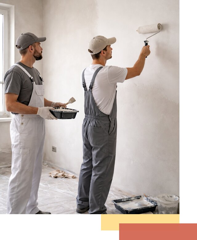 Покраска стен водоэмульсионной краской в Рославле