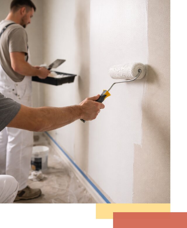 Покраска стен акриловой краской профессионально в Рославле