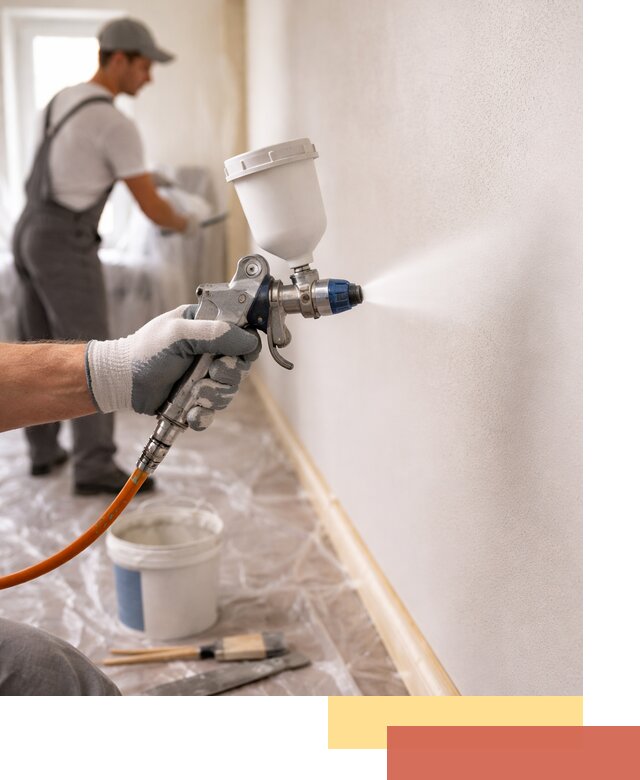 Покраска стен краскопультом в Рославле быстро и качественно