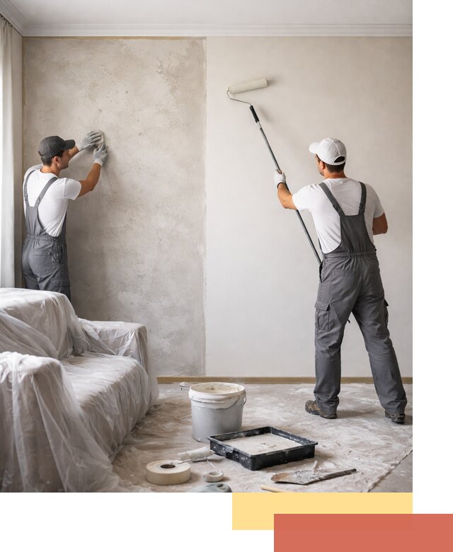 Покраска стен антивандальной краской в Рославле