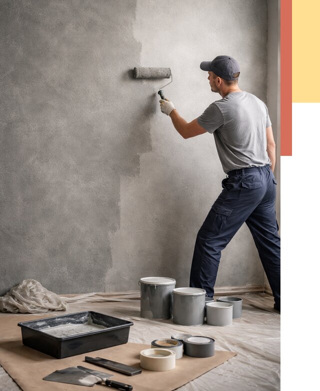 Покраска стен под бетон в Рославле от 668 руб. за м2 — быстро и недорого | ОТДЕЛОЧНИК-Рлв