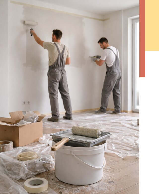 Покраска стен в квартире в Рославле от 2569 руб/м2 — быстро и недорого | ОТДЕЛОЧНИК-Рлв