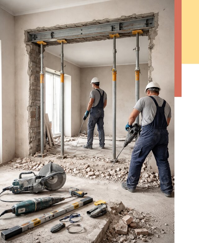 Прорезка проема в стене в Рославле от 4624 руб. — быстро и недорого | ОТДЕЛОЧНИК-Рлв