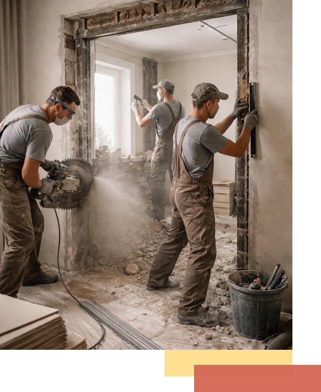 Расширение дверного проема под установку новой двери в Рославле