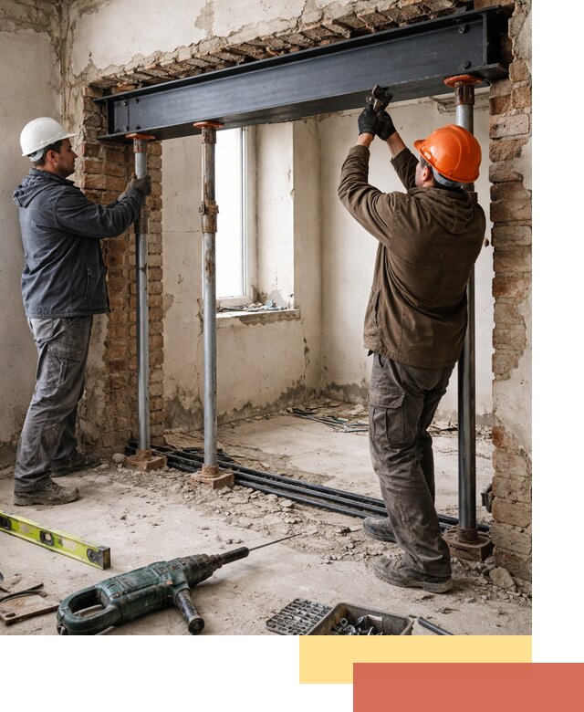 Усиление проема в стене в Рославле для расширения и безопасности