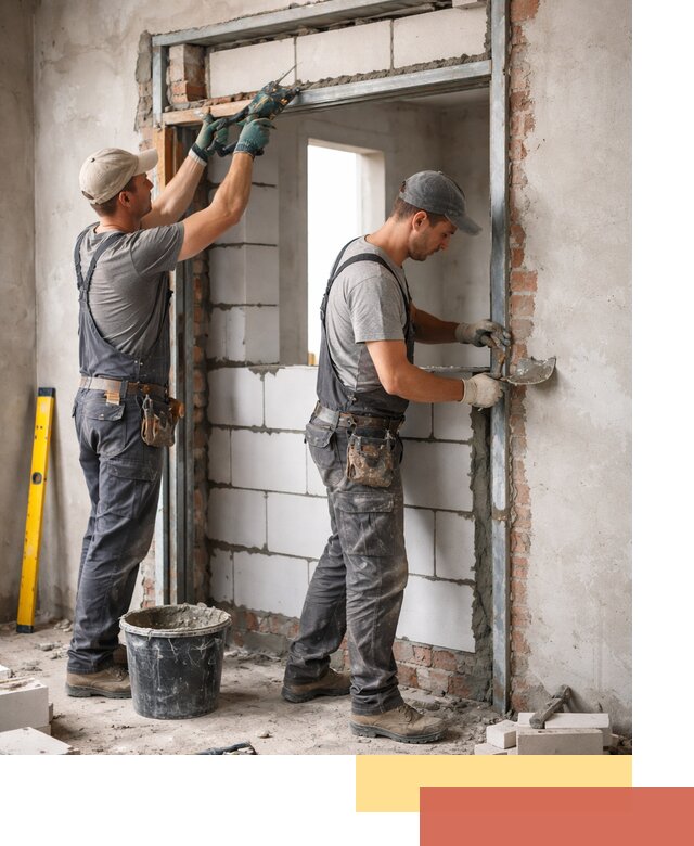 Закладка дверного проема под ключ в Рославле: демонтаж, монтаж, отделка