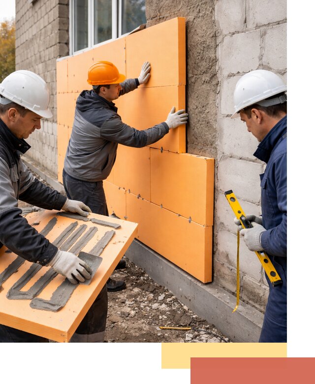 Утепление фасада пеноплексом под ключ в Рославле