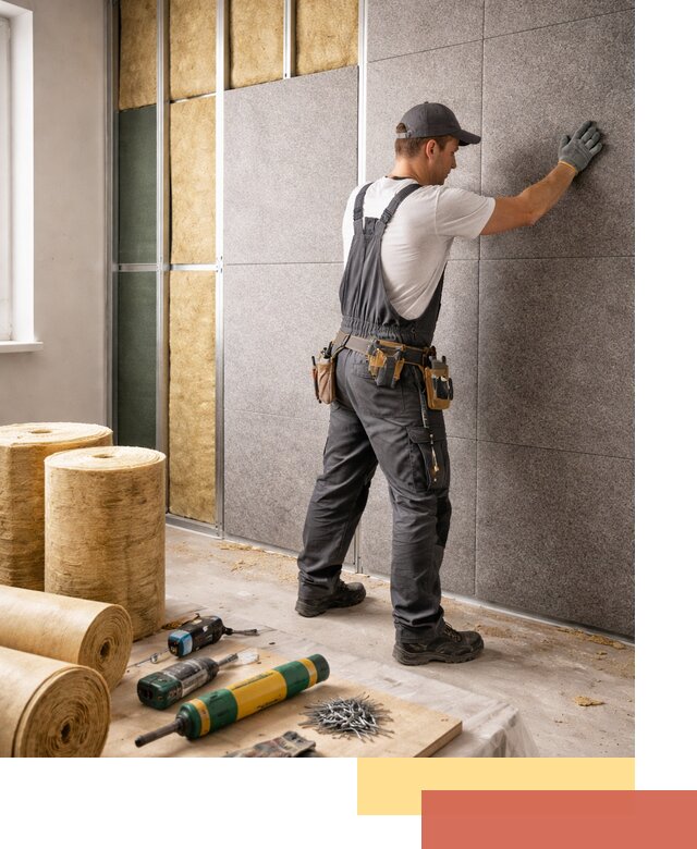 Профессиональная шумоизоляция стен в Рославле для квартиры и офиса