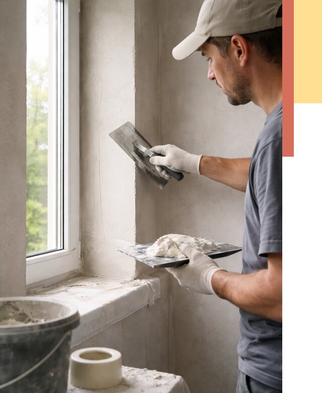 Штукатурка откосов в Рославле от 4624 руб/м² — услуги и выравнивание под ключ | ОТДЕЛОЧНИК-Рлв