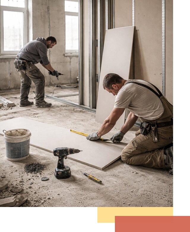 Кладка перегородок из ПГП под ключ в Рославле