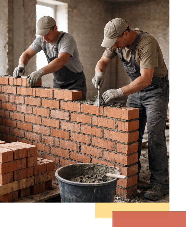 Кладка кирпичных перегородок под ключ в Рославле