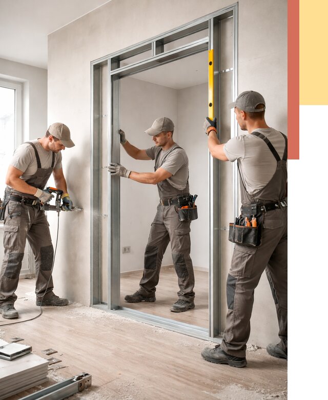 Устройство дверного проема в перегородке в Рославле от 4624 руб. под ключ | ОТДЕЛОЧНИК-Рлв